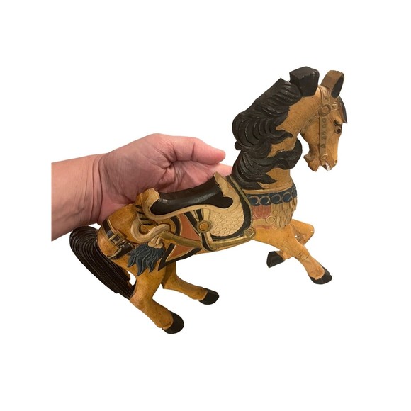Authentic Models Vintage Hand Carved Handmade Wood Horse China Wall Hanging - Picture 9 of 10